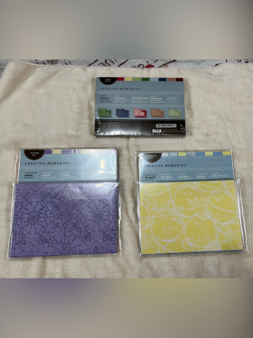 Creative Memories Decorative Paper Packs — Purple & Yellow Patterned Sheets